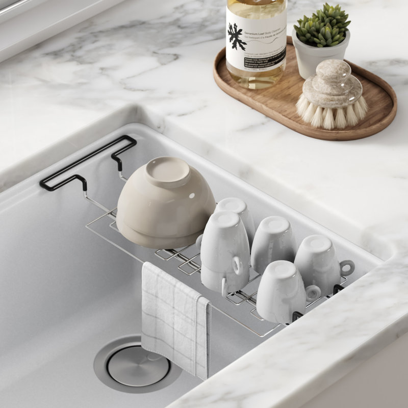 Over the sink dish rack with paper towel holder sales